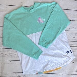 DISNEY Princess Half Marathon Aqua and White Long Sleeve Shirt Size M